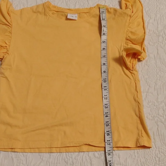 Zara Mustard Ruffle Sleeve Tee - Picture 6 of 6